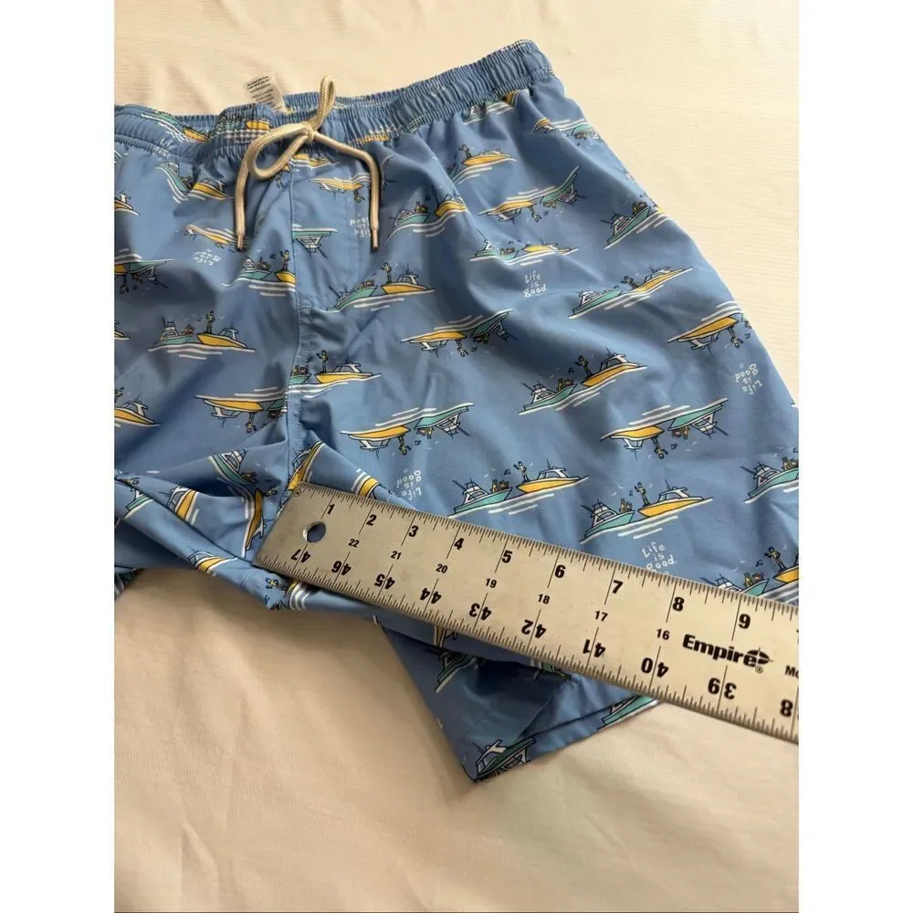 Life Is Good Men’s Jake Boating Blue Swim Trunks Size XL